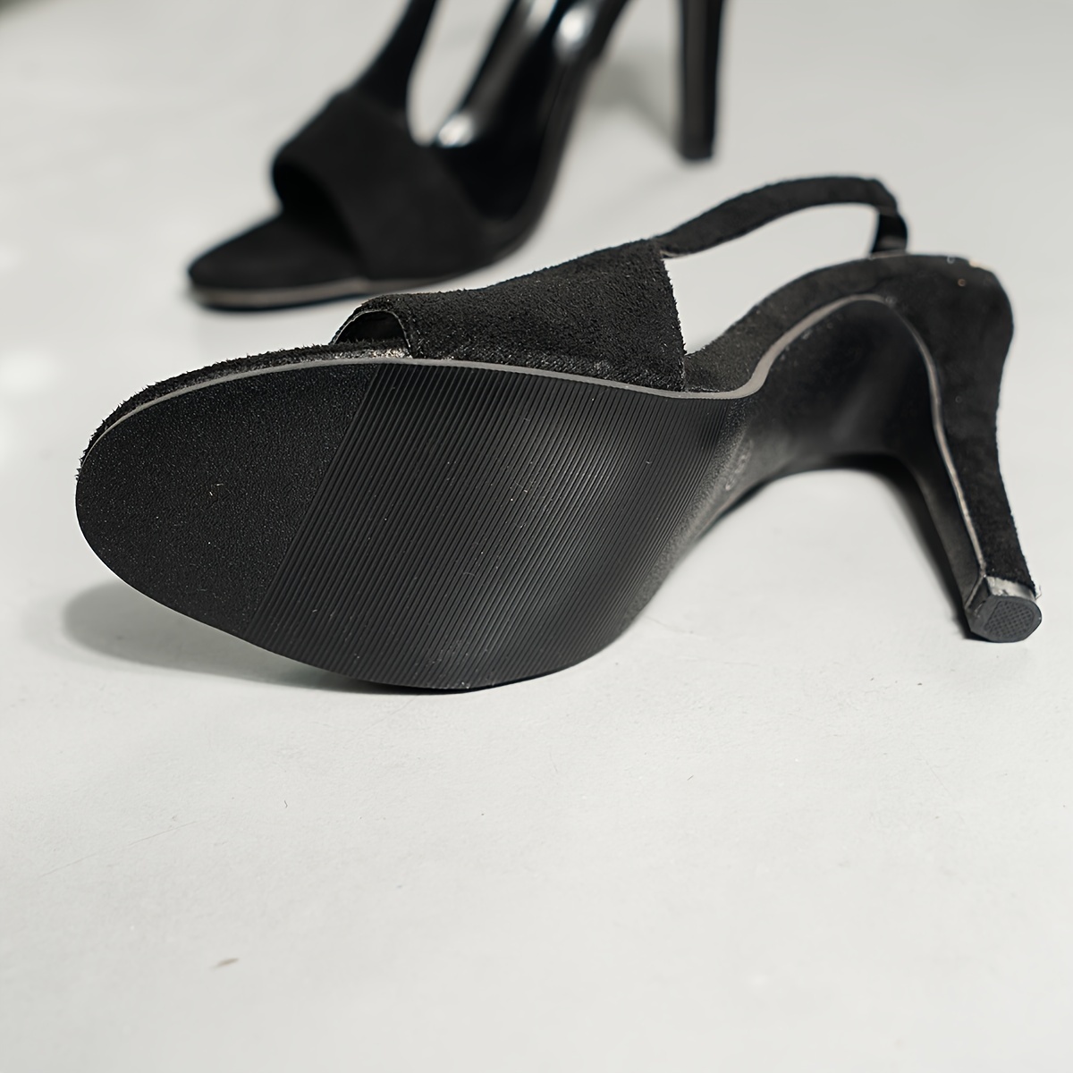 womens solid color stiletto heels fashion open toe dress pumps stylish ankle strap slingback heels details 2