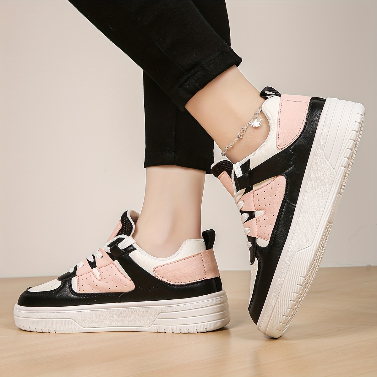 womens stylish flat sneakers casual alce up outdoor shoes womens comfortable low top shoes details 5