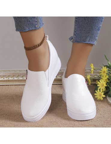 Women's Wedge Shoes, Height Increasing Slip On Nurse Shoes, Casual Low Top Shoes