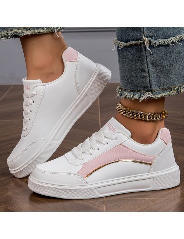 Women's Simple Skate Shoes, Casual Lace Up Outdoor Shoes, Women's Lightweight Low Top Sneakers