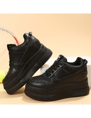 Women's Platform Wedge Sneakers, Versatile Height Increasing Low Top Shoes, Trendy Walking Shoes