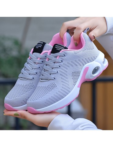 Women's Air Cushion Sports Shoes, Casual Low Top Running & Walking Trainers, Breathable Shock Absorbing Sneakers