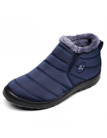 Women's Fleece Lining Snow Boots, Waterproof Slip On Thermal Ankle Boots, Winter Warm Plush Short Boots