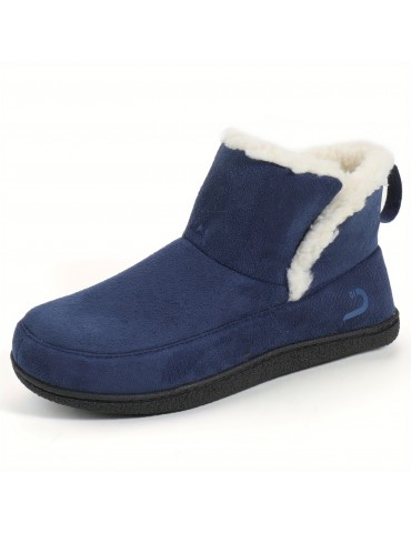 Women's Fleece Liner Fuzzy Indoor Outdoor Slippers, Cute Slip On Solid Comfort Warm Women's Shoes