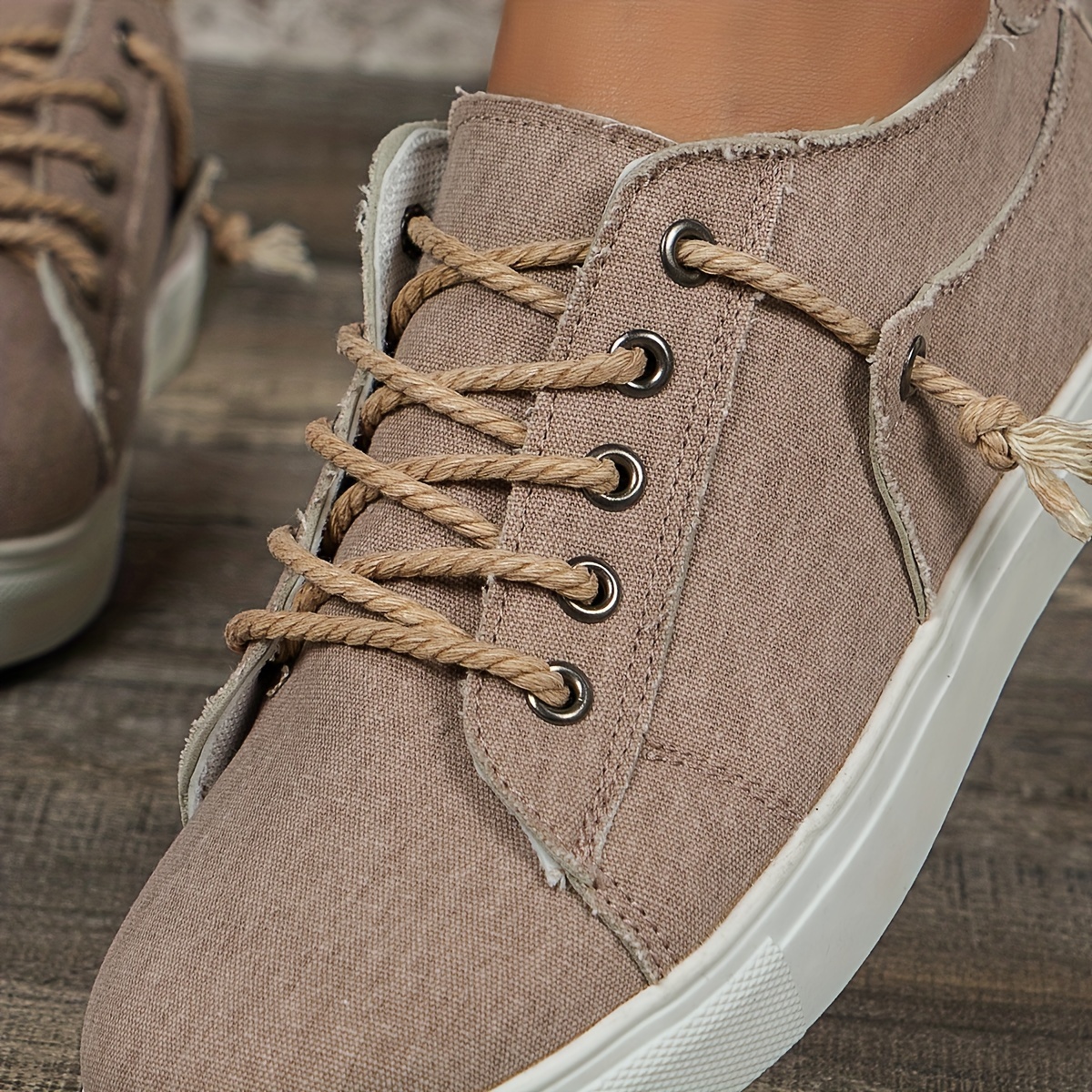 womens solid color sneakers casual lace up outdoor shoes womens comfortable low top shoes details 5
