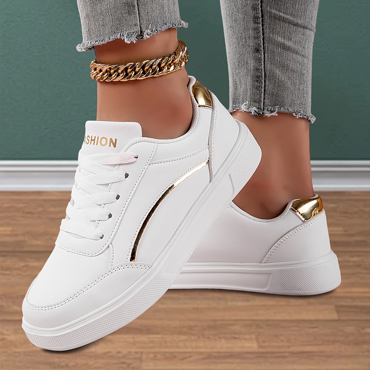 womens simple skate shoes casual lace up outdoor shoes womens lightweight low top sneakers details 0