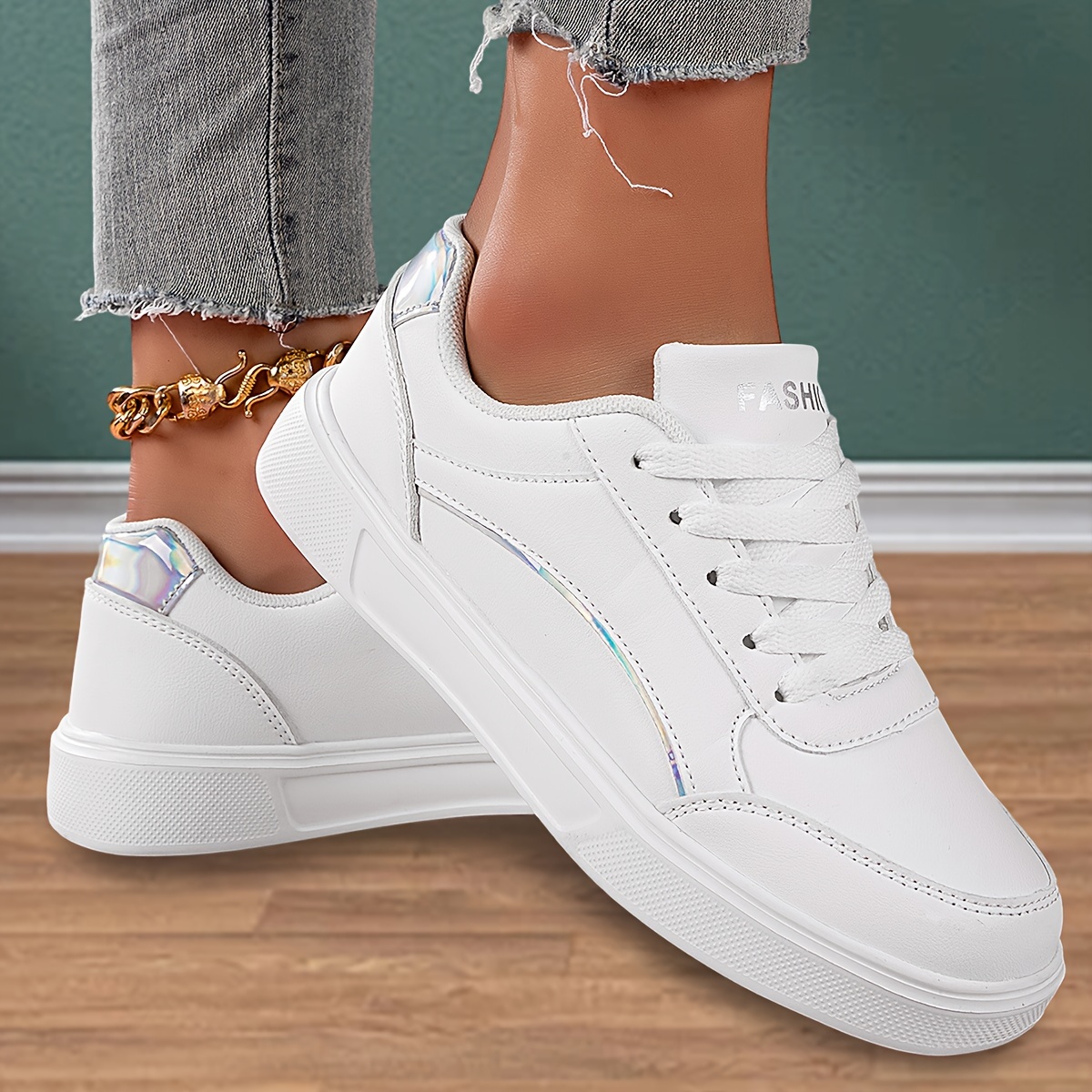 womens simple skate shoes casual lace up outdoor shoes womens lightweight low top sneakers details 6