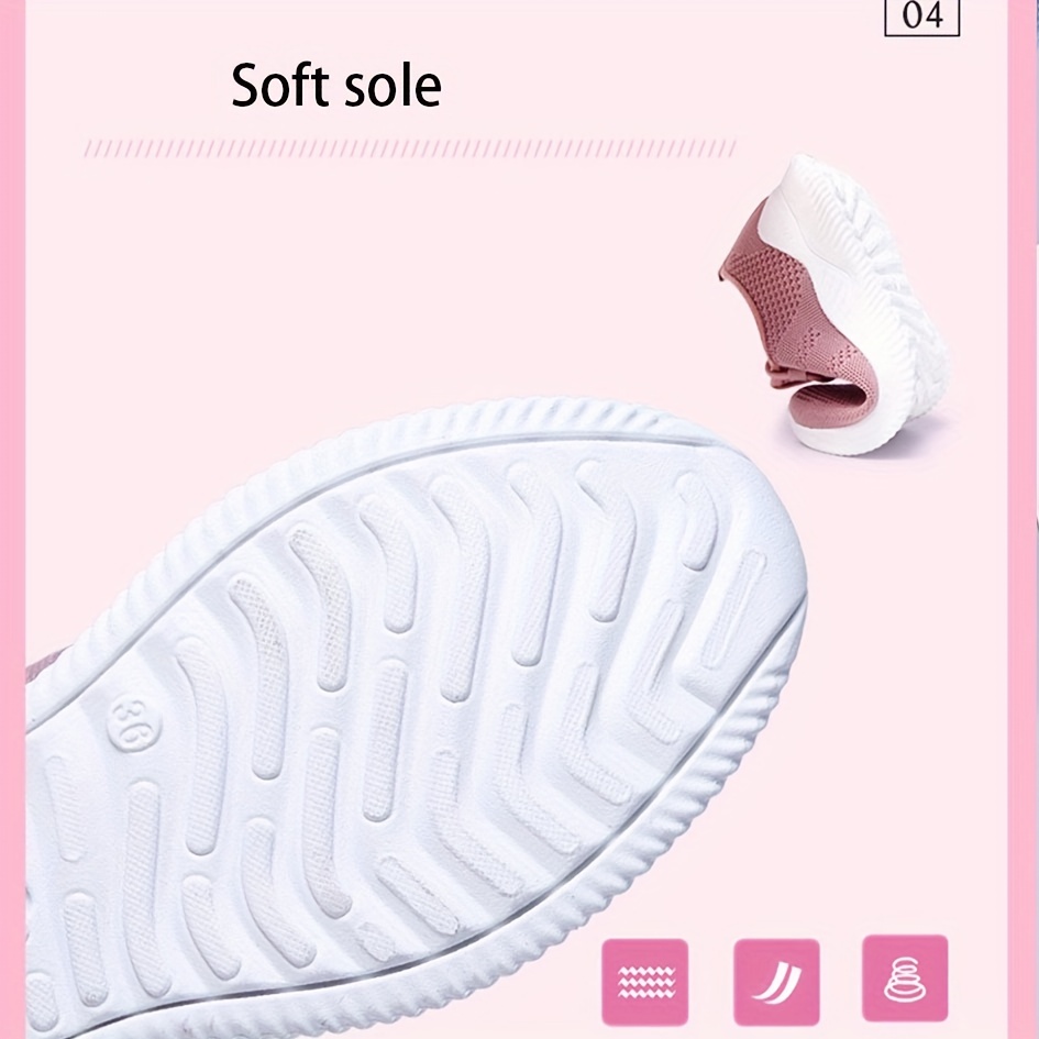 womens solid color knitted sneakers lace up breathable platform comfy sporty trainers versatile low top running shoes details 6