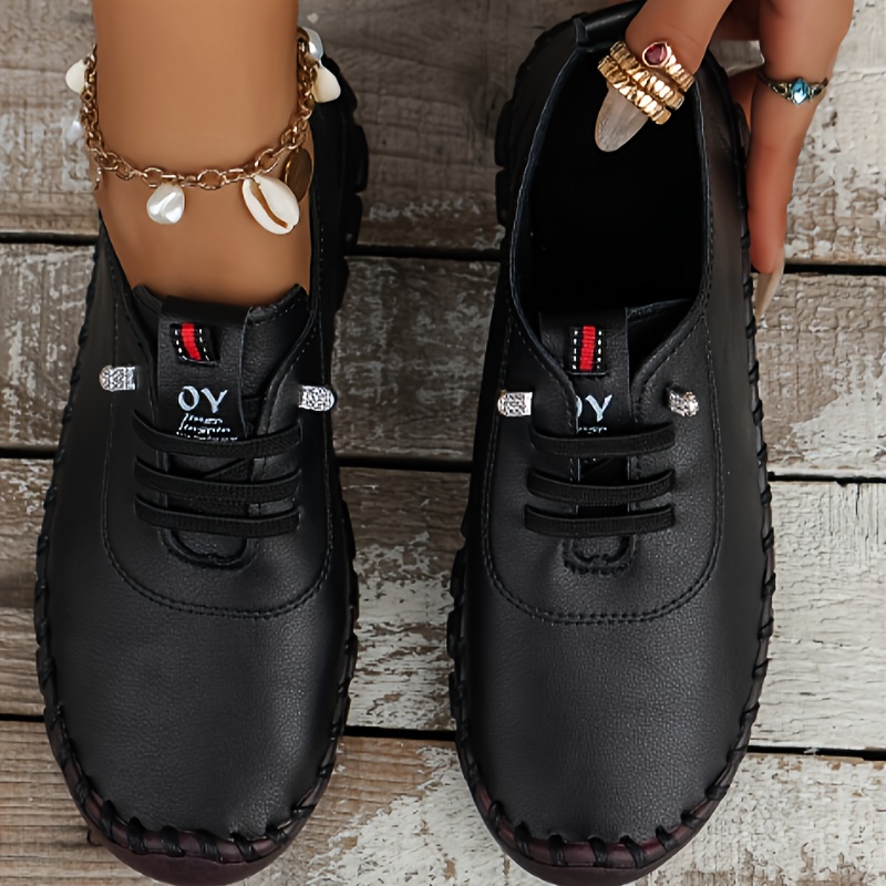 womens solid color casual sneakers slip on thermal lined flat plush shoes lightweight low top daily shoes details 3