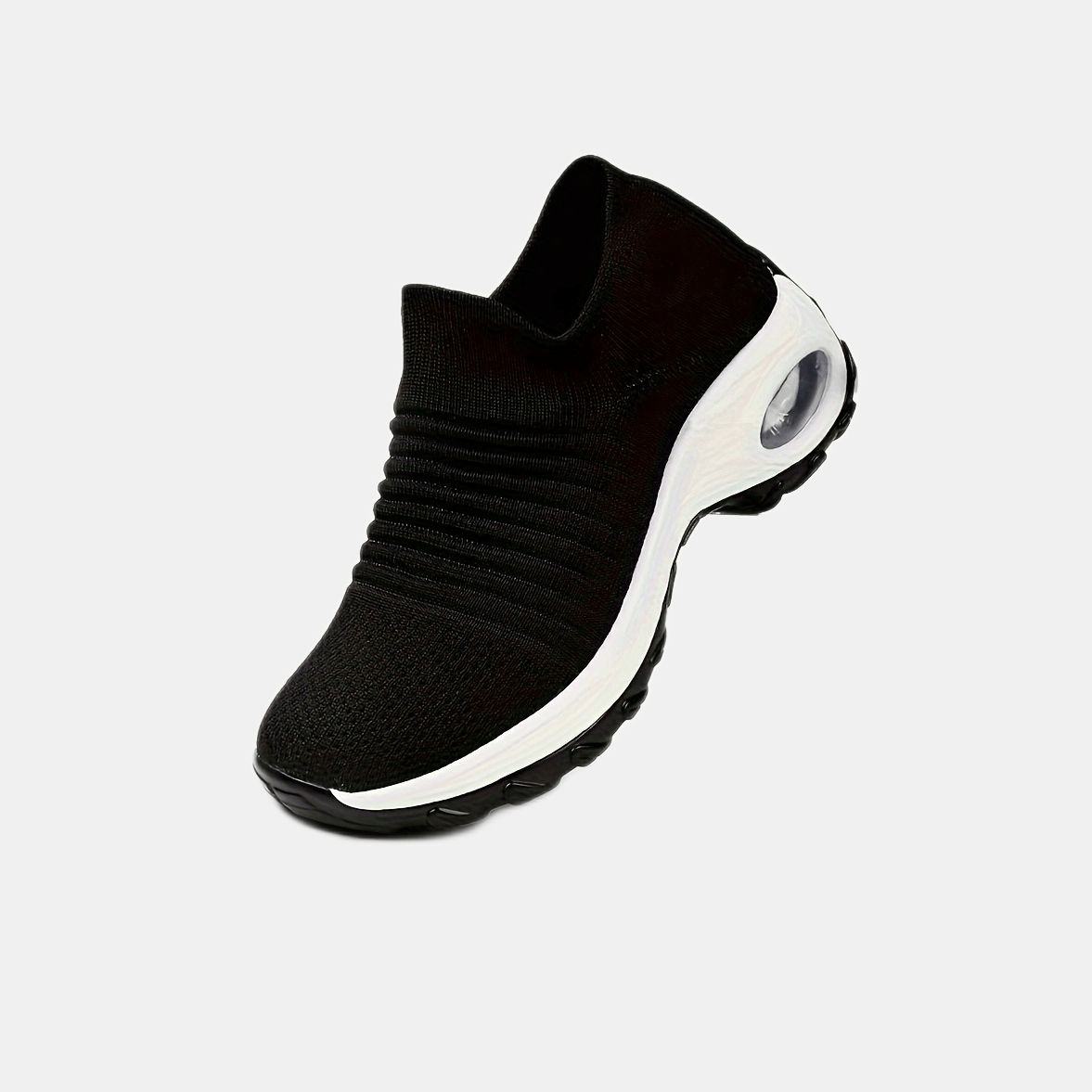 air cushion sock sneakers, womens air cushion sock sneakers casual knitted low top running sports shoes breathable walking trainers details 0