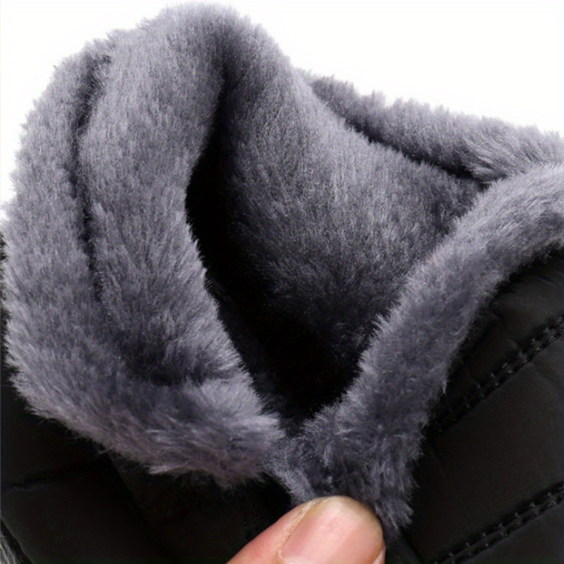 womens plush lined snow boots waterproof slip on ankle boots winter thermal outdoor flat boots details 4