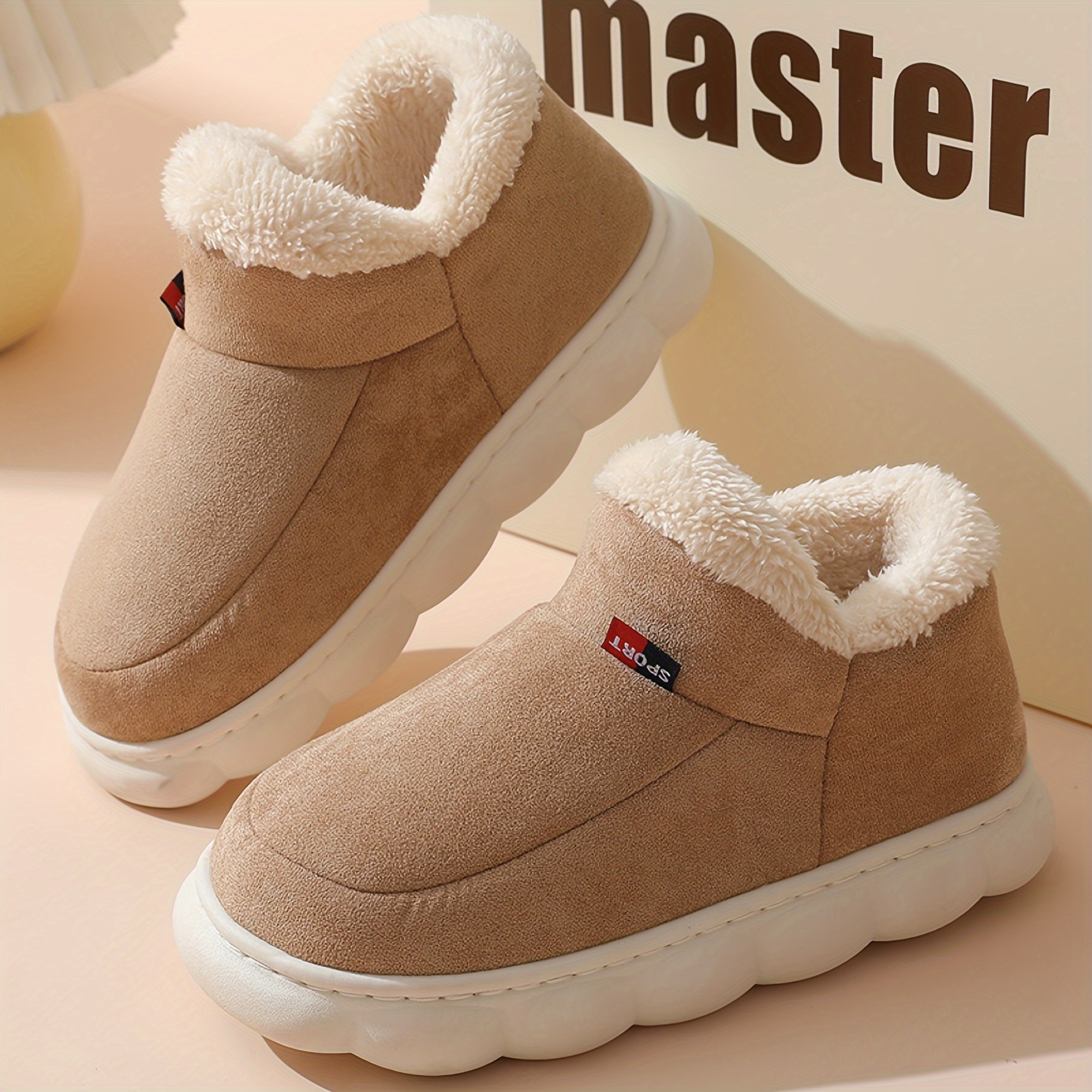 womens winter platform snow boots solid color thermal soft sole plush lined ankle boots winter warm slipper boots details 4