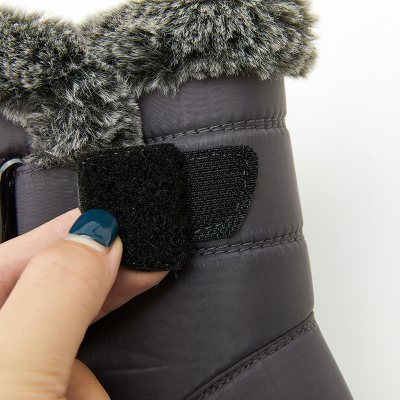 womens waterproof snow boots solid color plush lined short boots winter keep warm outdoor boots details 22